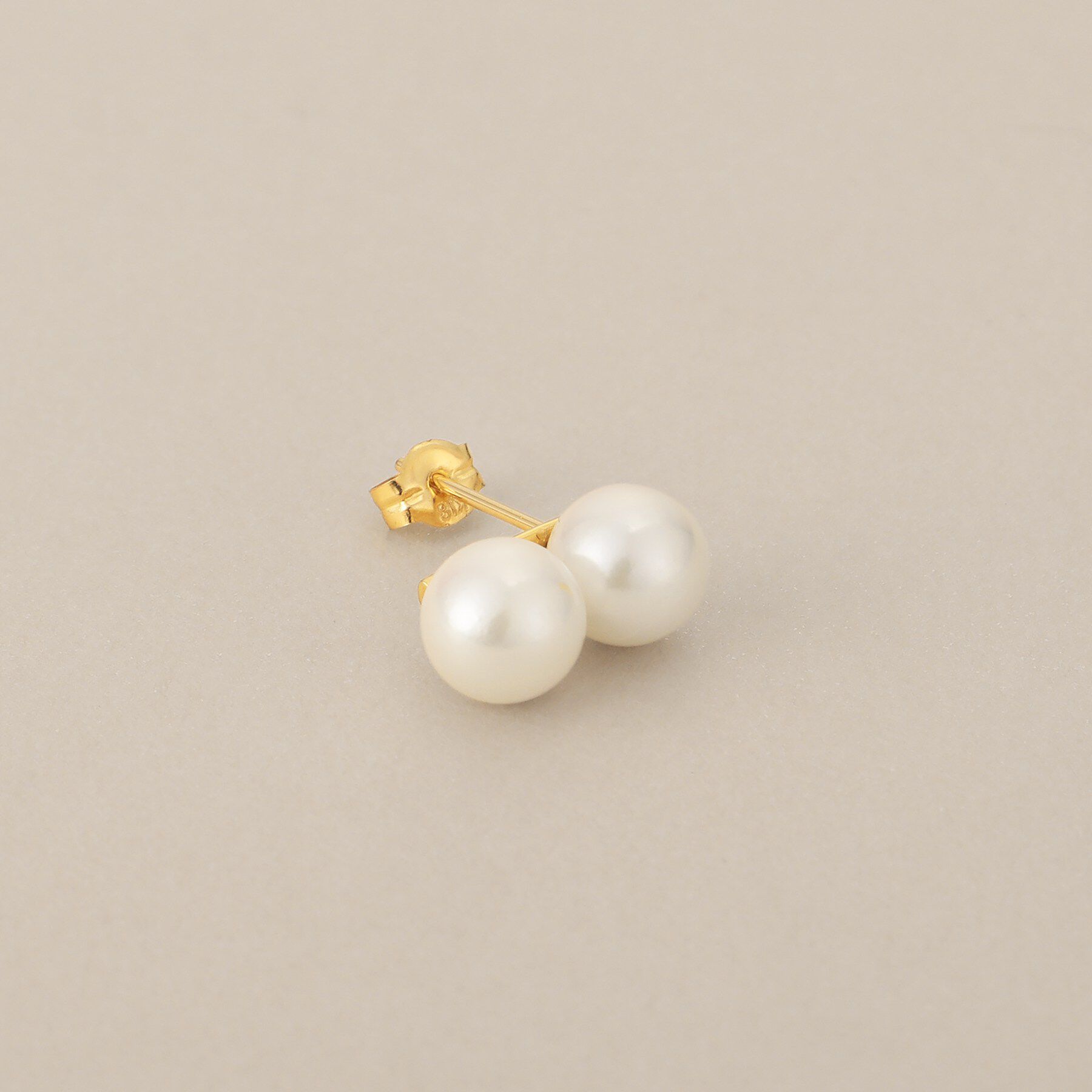 COCOSHNIK「K18アコヤパールダブル スタッドピアス」|ピアス|