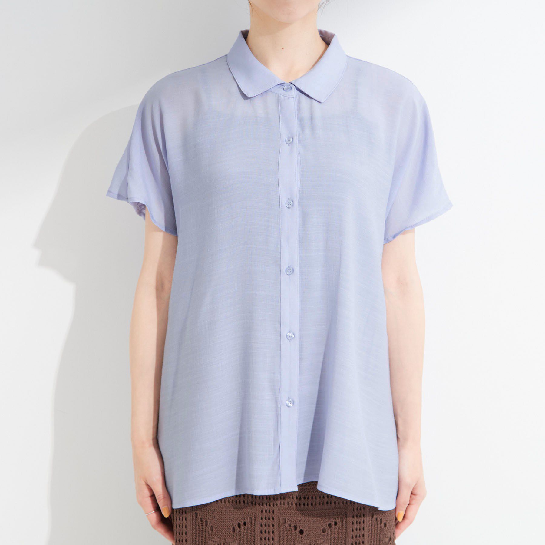 SHOO･LA･RUE「【ひんやり/UV】ほんのりシアーで上品な バックギャザーブラウス」|シャツ・ブラウス|