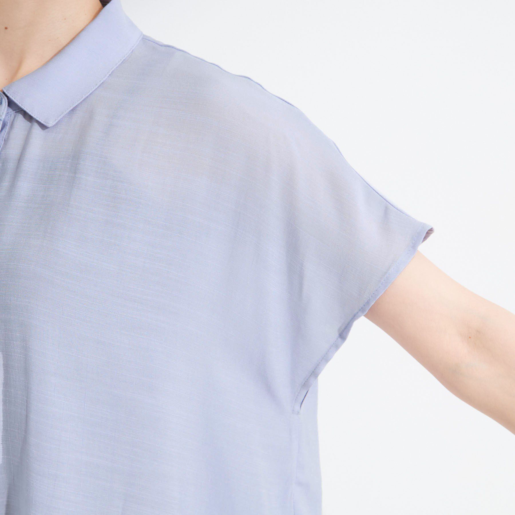 SHOO･LA･RUE「【ひんやり/UV】ほんのりシアーで上品な バックギャザーブラウス」|シャツ・ブラウス|