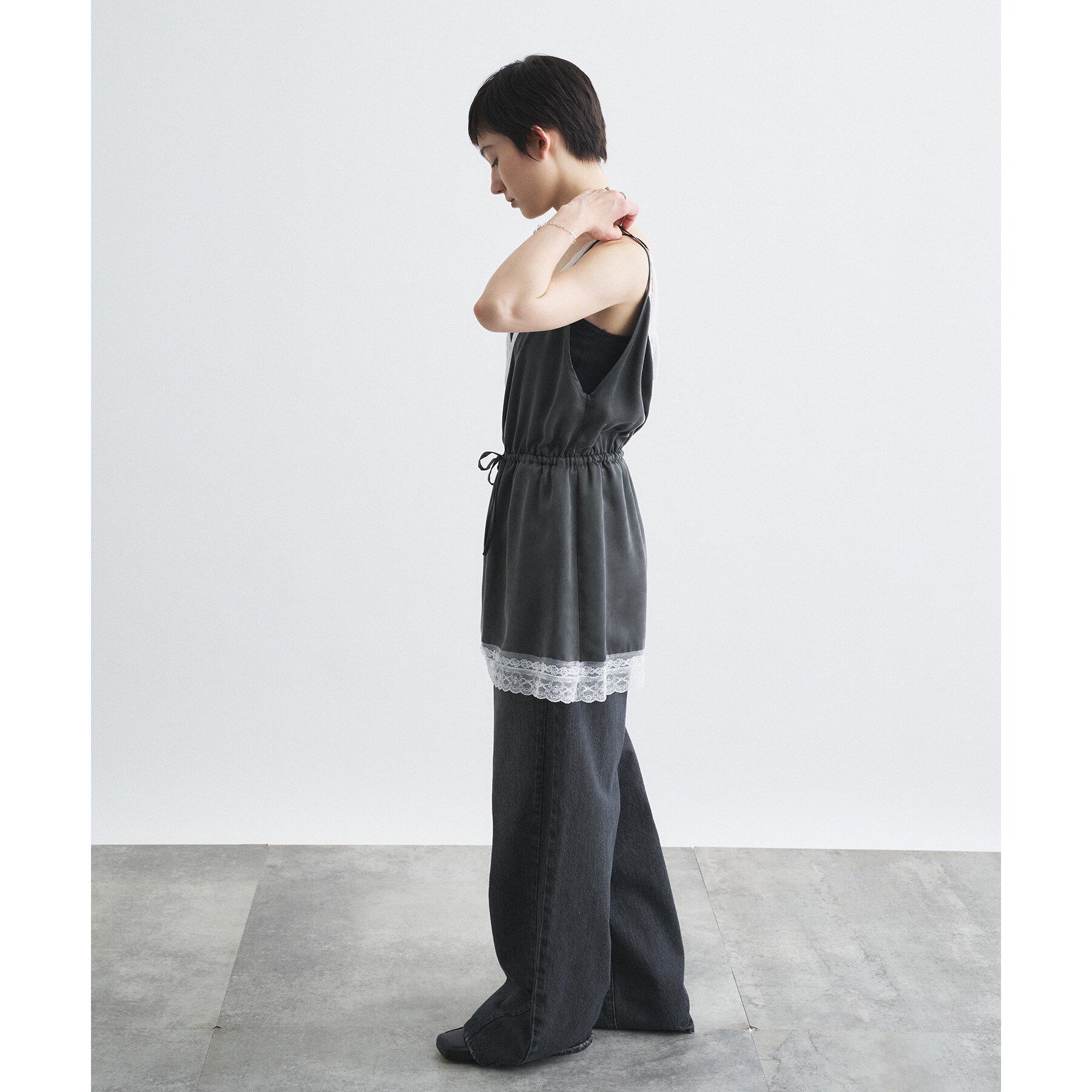 CODE A「lace trim slip dress」|キャミソール|