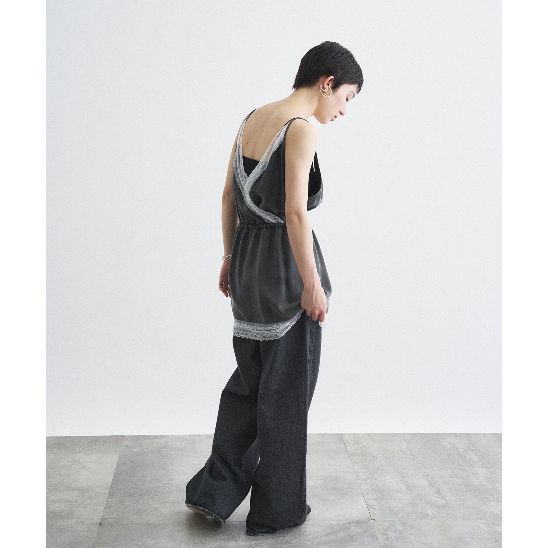 CODE A「lace trim slip dress」|キャミソール|