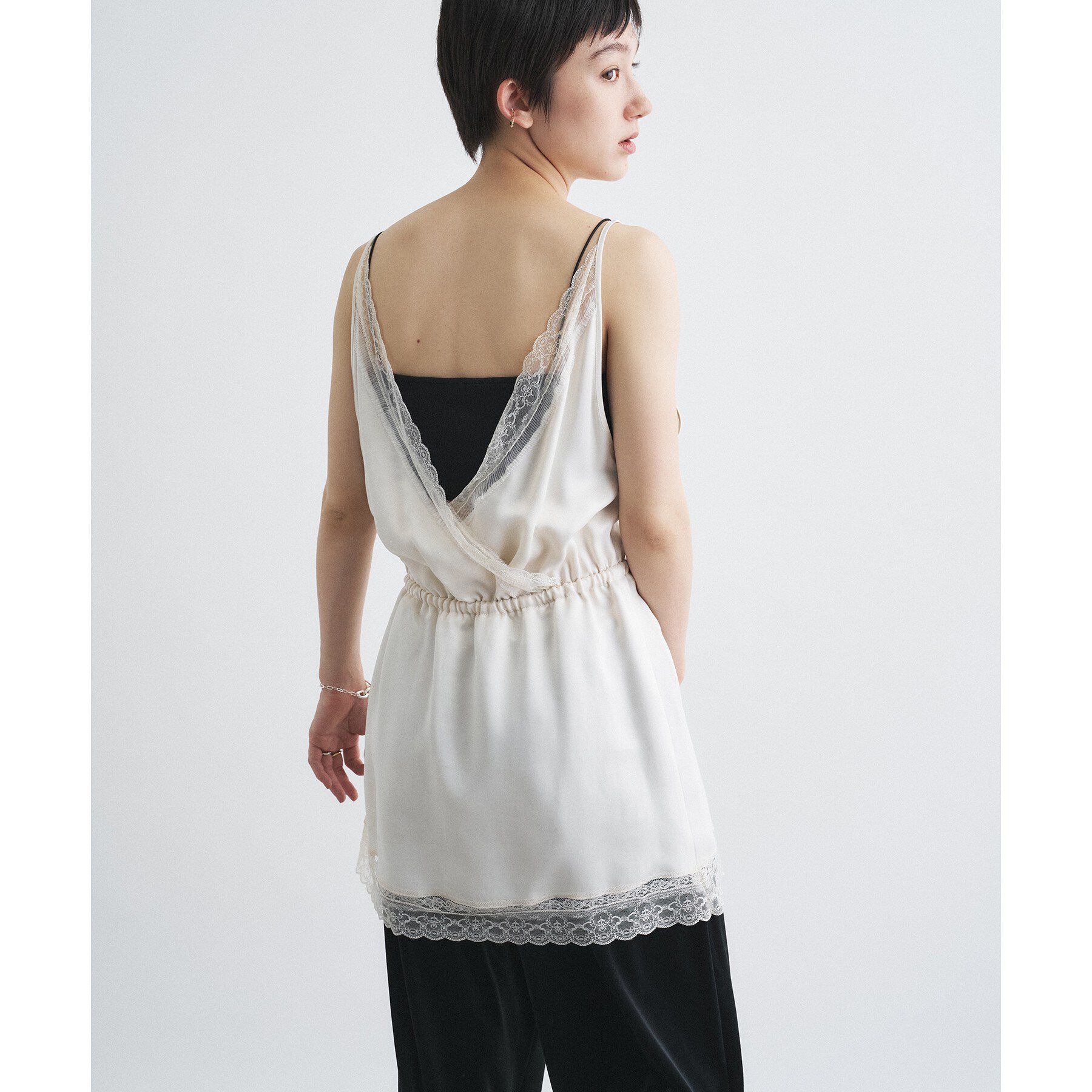 CODE A「lace trim slip dress」|キャミソール|