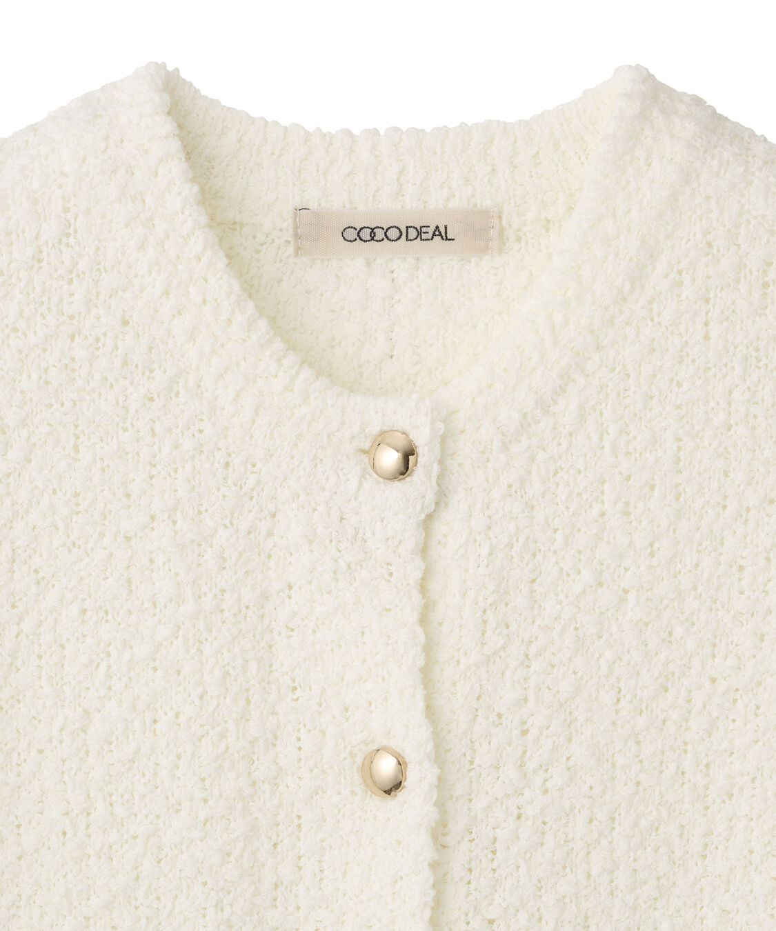 COCO DEAL「ツイードライクハーフスリーブニットジャケット」|ニット・セーター|