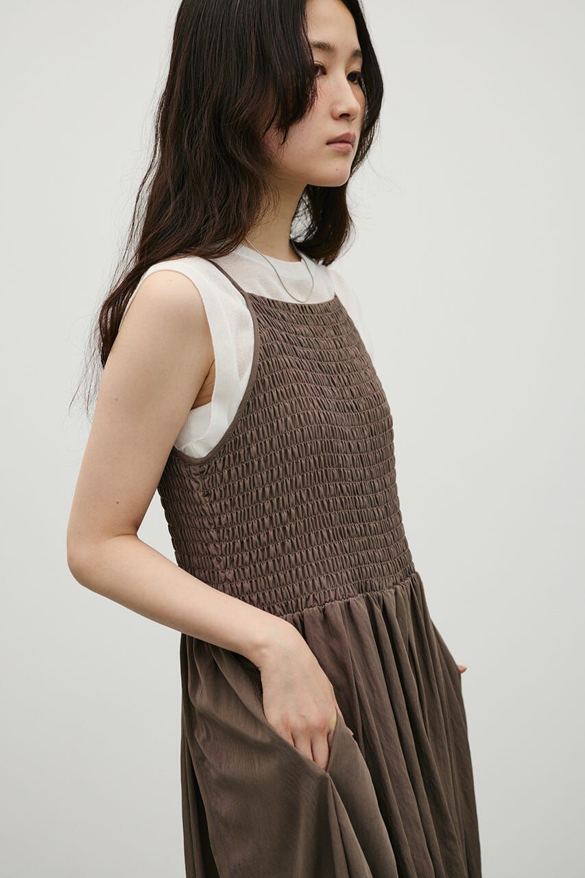 STYLEMIXER「シャーリングギャザーキャミワンピース」|ワンピース|