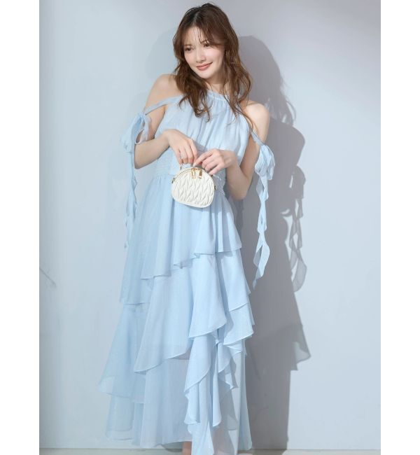 dazzlin「アシメフリルリボンシフォンワンピース」|ワンピース|