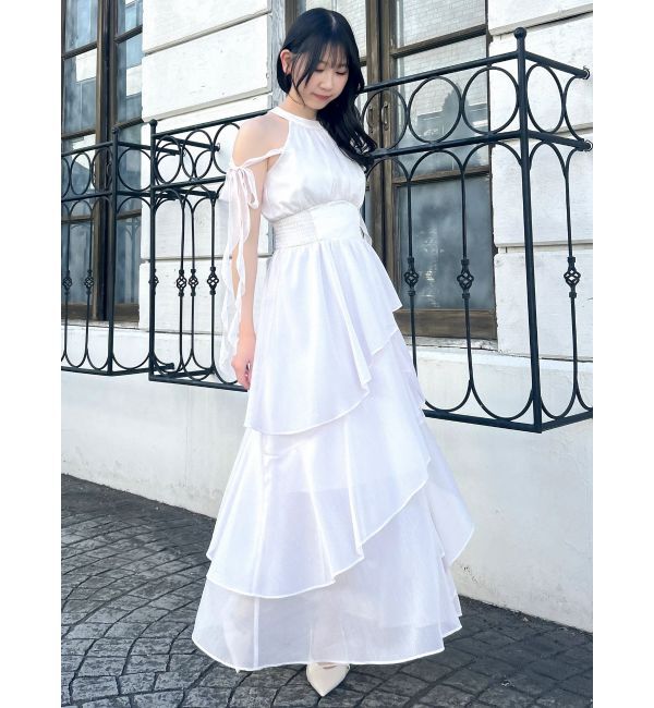 dazzlin「アシメフリルリボンシフォンワンピース」|ワンピース|