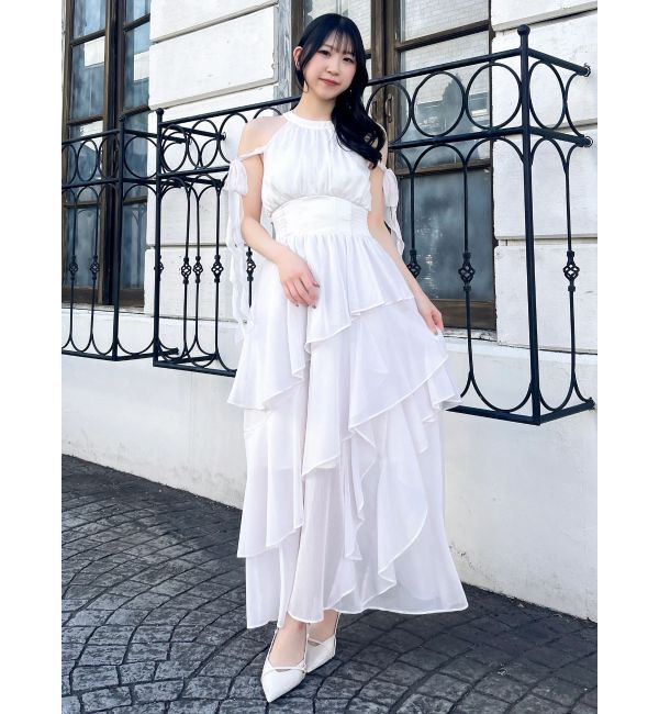dazzlin「アシメフリルリボンシフォンワンピース」|ワンピース|