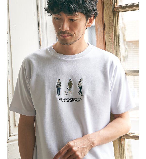 ikka「【親子おそろい】ポンチスリーメン刺繍Tシャツ」|Tシャツ・カットソー|