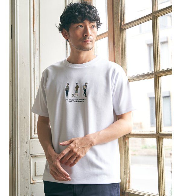 ikka「【親子おそろい】ポンチスリーメン刺繍Tシャツ」|Tシャツ・カットソー|