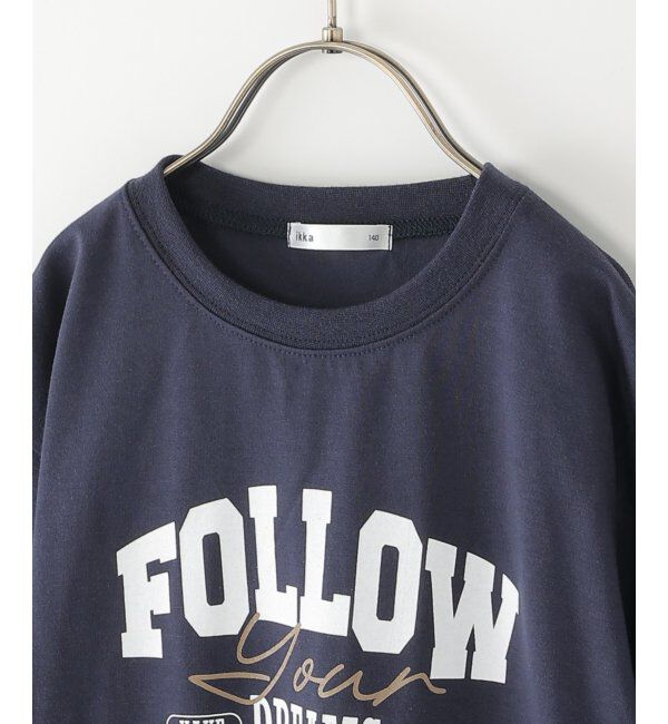 ikka kids「七分袖フェイクシャツレイヤードプリントTシャツ（120~160cm）」|Tシャツ・カットソー|