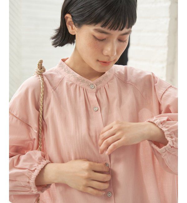 Lbc with Life「エクリュ 刺繍ギャザーチュニック」|シャツ・ブラウス|