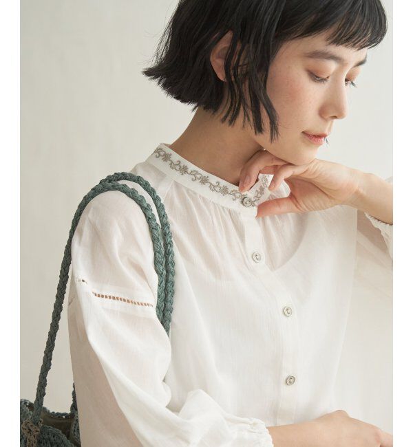 Lbc with Life「エクリュ 刺繍ギャザーチュニック」|シャツ・ブラウス|