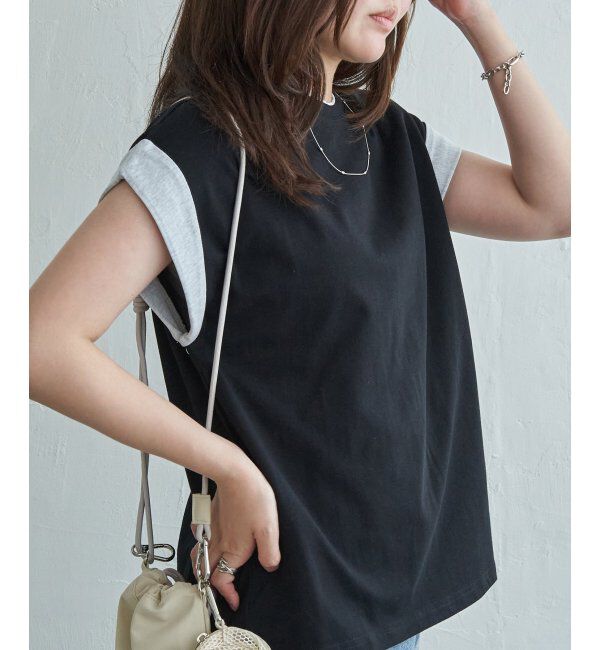 VENCE share style「袖配色ノースリトップス」|Tシャツ・カットソー|
