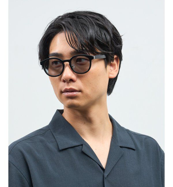  「Zoff｜UNITED ARROWS ボストン型｜サングラス ユナイテッドアローズ｜カラーレンズ｜黒縁 ｜UVカット」|サングラス|