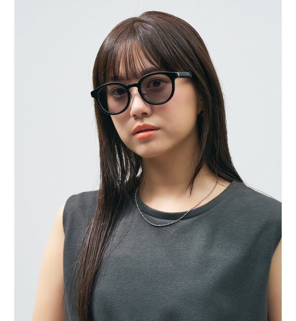  「Zoff｜UNITED ARROWS ボストン型｜サングラス ユナイテッドアローズ｜カラーレンズ｜黒縁 ｜UVカット」|サングラス|
