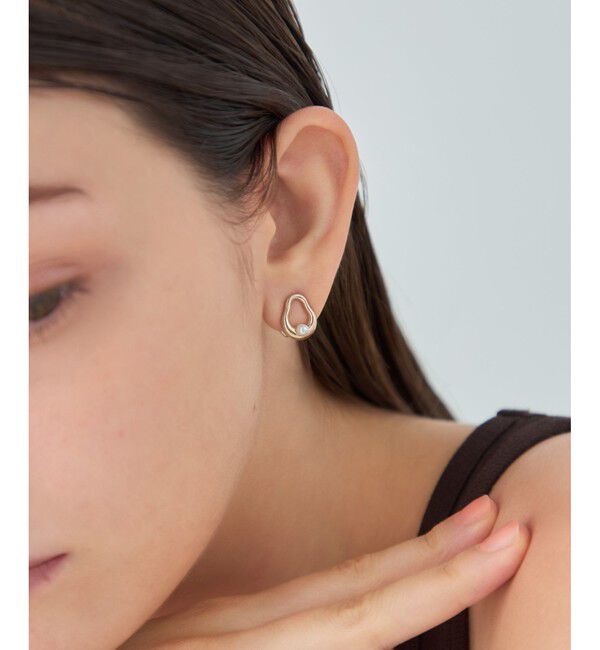 ete「[ONLINE Limited] パール ループイヤリング」|イヤリング|