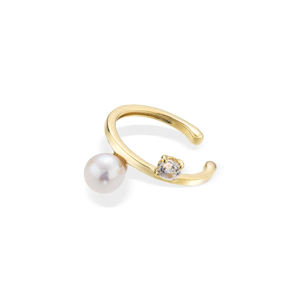 STAR JEWELRY「PEARL＆WHITE SAPPHIRE EAR CUFF」|イヤーカフ|