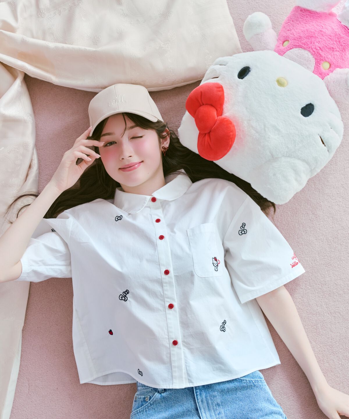 WILLSELECTION「WILLSELECTION&times;HELLO KITTY 刺繍クロップドシャツ」|シャツ・ブラウス|