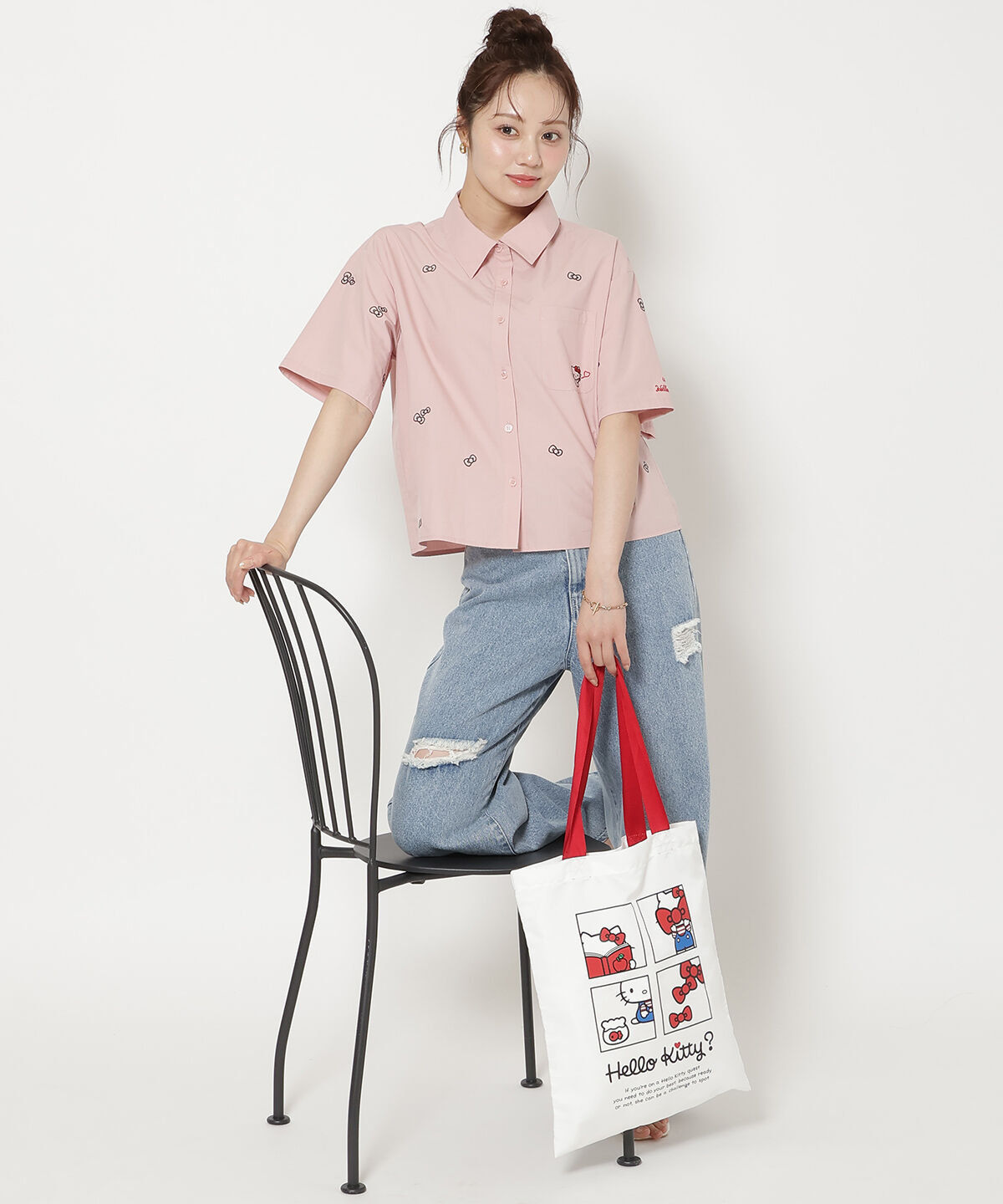 WILLSELECTION「WILLSELECTION&times;HELLO KITTY 刺繍クロップドシャツ」|シャツ・ブラウス|