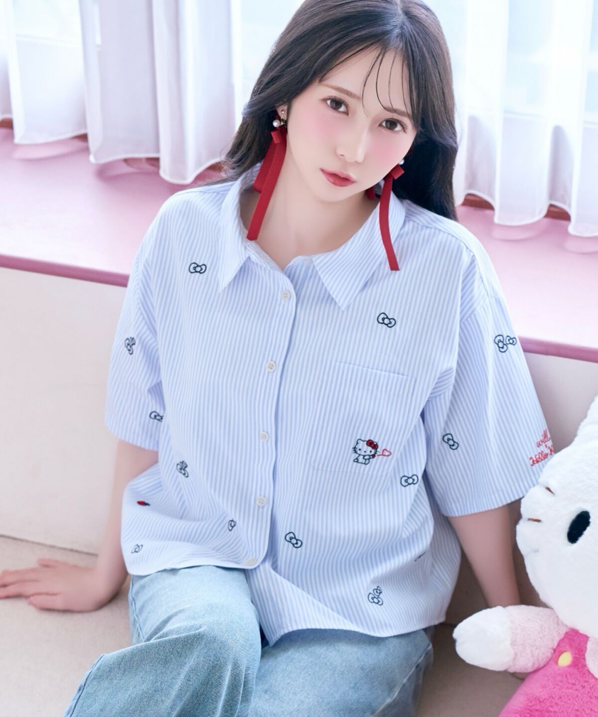 WILLSELECTION「WILLSELECTION&times;HELLO KITTY 刺繍クロップドシャツ」|シャツ・ブラウス|