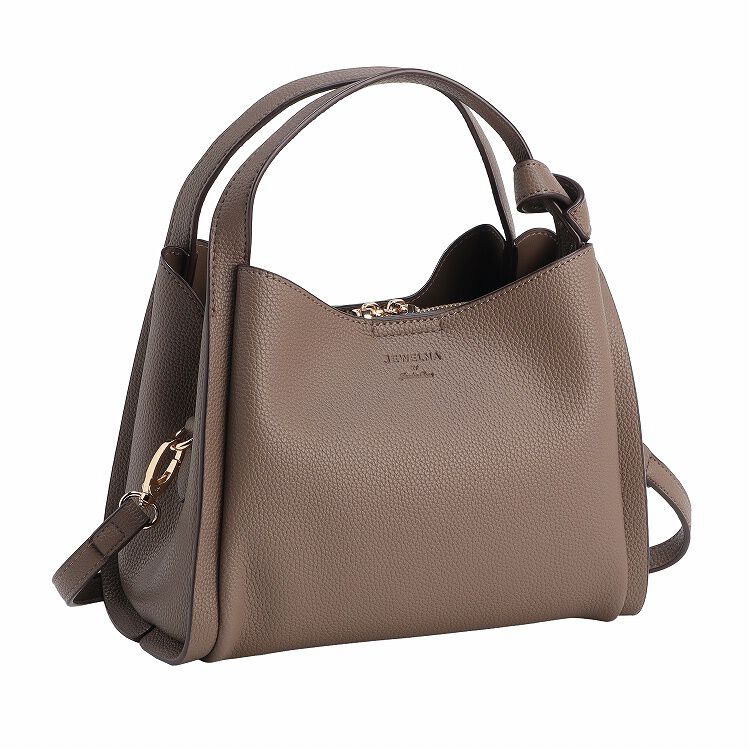 Jewelna Rose「JEWELNA by Jewelna Rose アオリハンドバッグ ショルダールト付き 16284 ジュエルナローズ」|トートバッグ|グレージュ