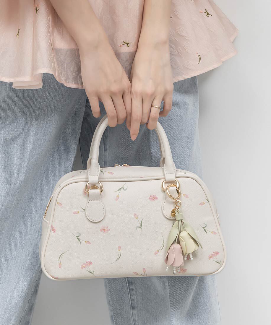  「【Tulip Collection】2WAY チューリップ柄ハンドバッグ」|ハンドバッグ|