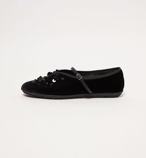 ODETTE E ODILE「＜SY＞フラワービジューチャイナベルト フラット20&uarr;」|バレエシューズ|BLACK