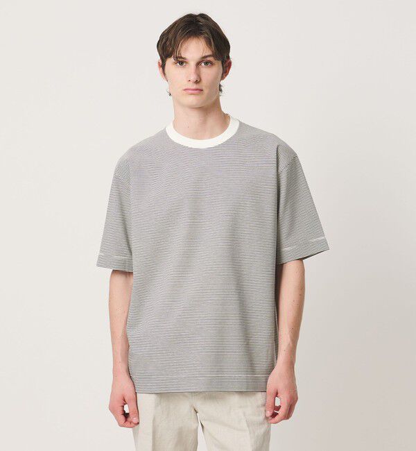 UNITED ARROWS「ポンチボーダー Tシャツ デオドラント 抗菌防臭 接触冷感」|Tシャツ・カットソー|WHITE