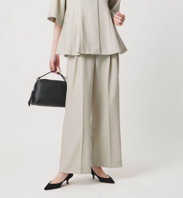 UNITED ARROWS「Spiree ストライプ ワイドパンツ ‐ウォッシャブル‐」|スラックス|