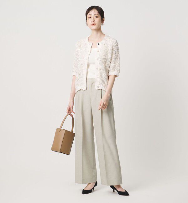 UNITED ARROWS「Spiree ストライプ ワイドパンツ ‐ウォッシャブル‐」|スラックス|
