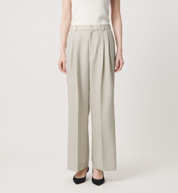 UNITED ARROWS「Spiree ストライプ ワイドパンツ ‐ウォッシャブル‐」|スラックス|