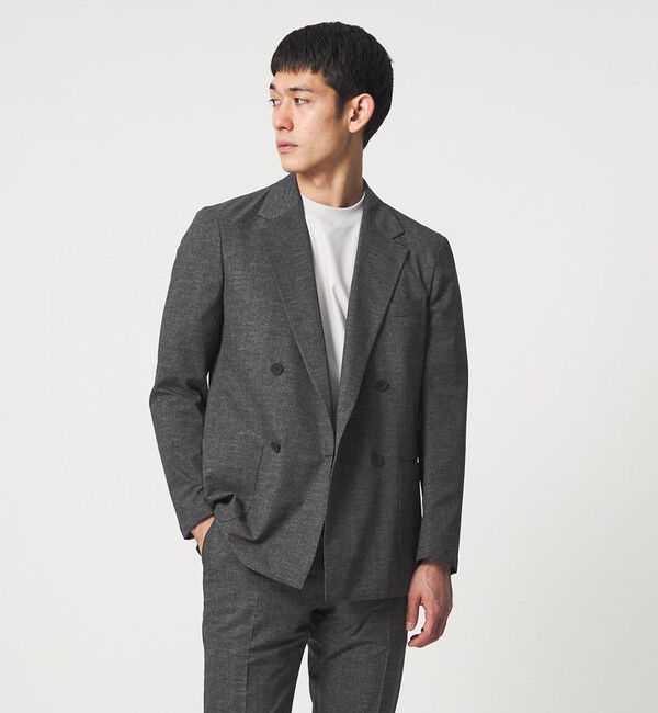 UNITED ARROWS「COOL DOTS プリント ダブル 4ボタン テーラードジャケット UA COZY ウォッシャブル 2WAYストレッチ」|テーラードジャケット|