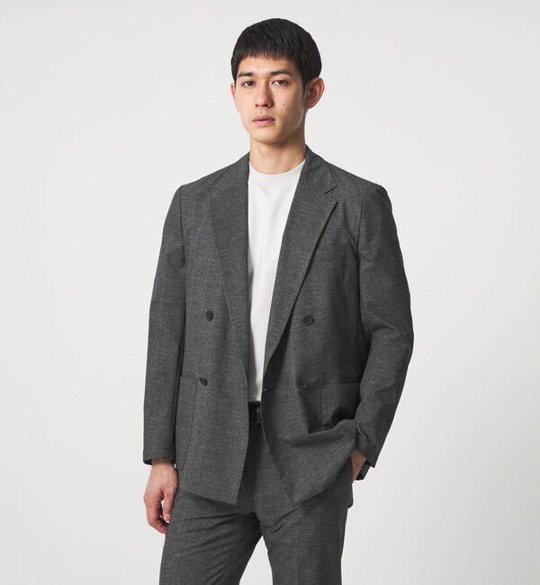 UNITED ARROWS「COOL DOTS プリント ダブル 4ボタン テーラードジャケット UA COZY ウォッシャブル 2WAYストレッチ」|テーラードジャケット|