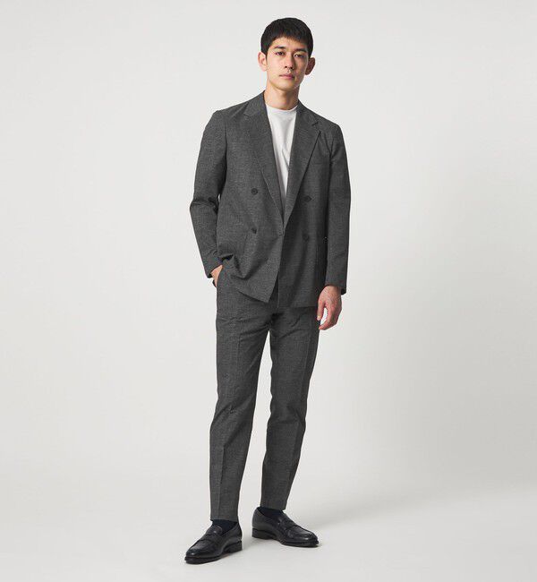 UNITED ARROWS「COOL DOTS プリント ダブル 4ボタン テーラードジャケット UA COZY ウォッシャブル 2WAYストレッチ」|テーラードジャケット|