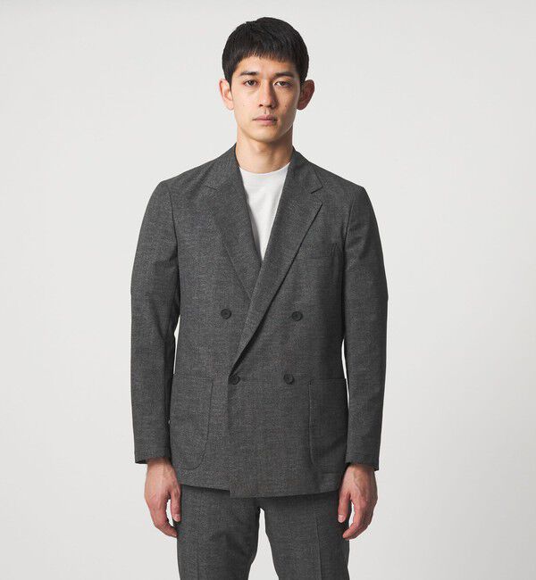 UNITED ARROWS「COOL DOTS プリント ダブル 4ボタン テーラードジャケット UA COZY ウォッシャブル 2WAYストレッチ」|テーラードジャケット|
