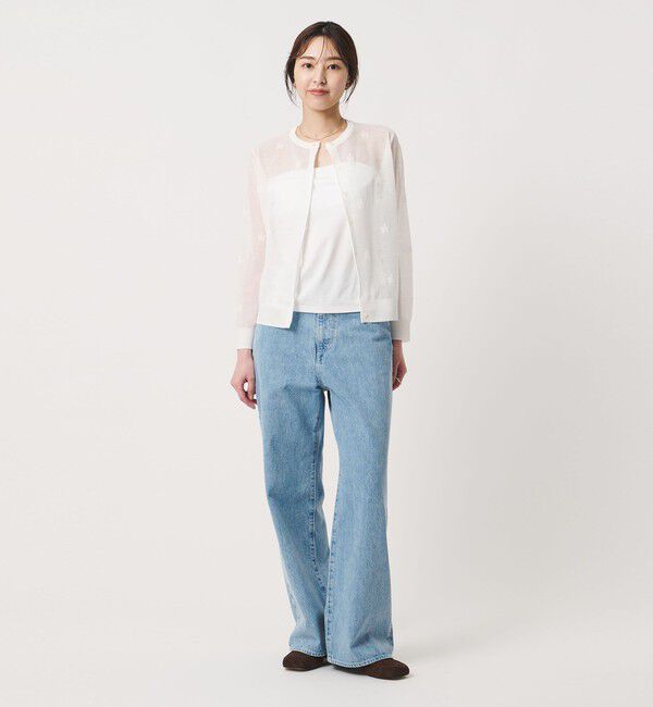 UNITED ARROWS「シアー フラワー カーディガン ‐ウォッシャブル‐」|カーディガン|