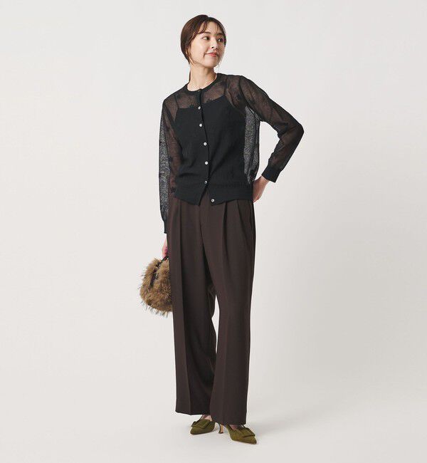 UNITED ARROWS「シアー フラワー カーディガン ‐ウォッシャブル‐」|カーディガン|