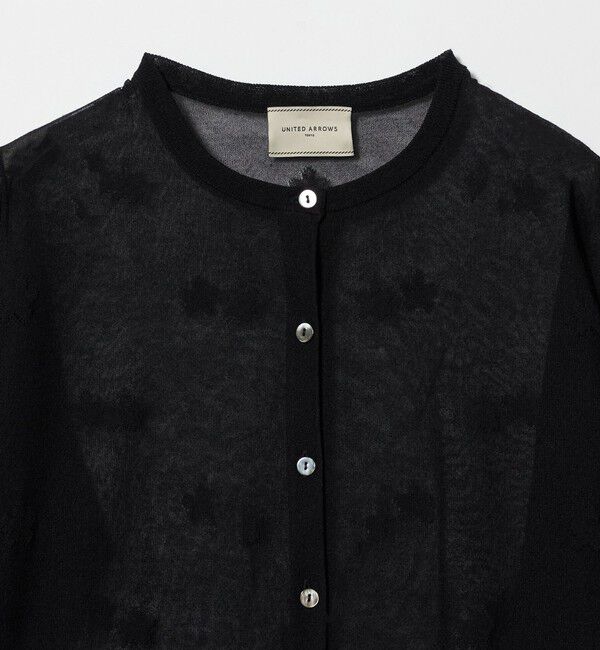 UNITED ARROWS「シアー フラワー カーディガン ‐ウォッシャブル‐」|カーディガン|