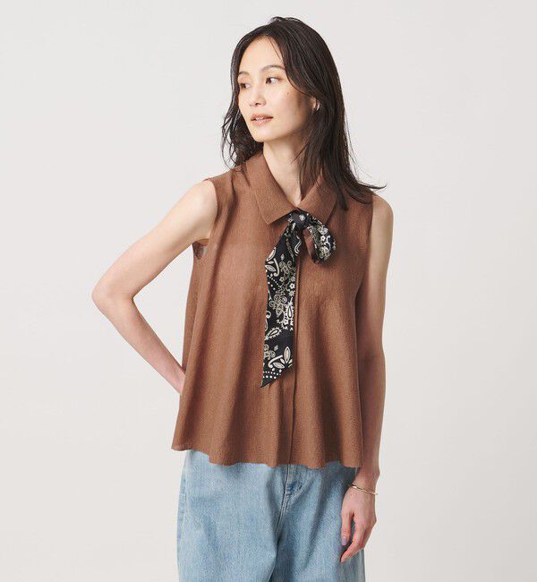 UNITED ARROWS「ペプラム フレア ノースリーブ ニット ‐ウォッシャブル‐」|ニット・セーター|