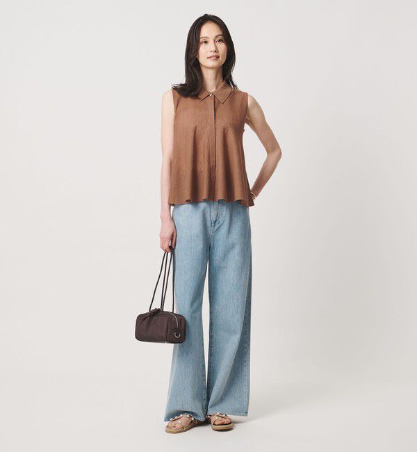 UNITED ARROWS「ペプラム フレア ノースリーブ ニット ‐ウォッシャブル‐」|ニット・セーター|