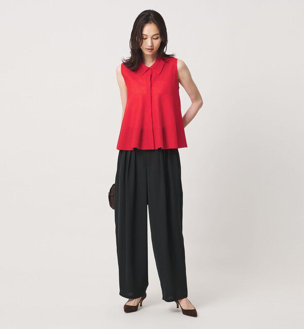 UNITED ARROWS「ペプラム フレア ノースリーブ ニット ‐ウォッシャブル‐」|ニット・セーター|