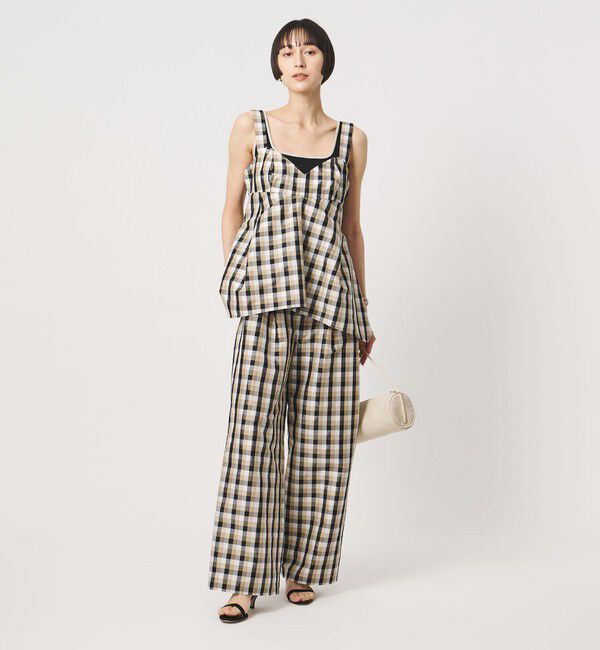 UNITED ARROWS「カラー ギンガムチェック パンツ ‐ウォッシャブル‐」|チノ|