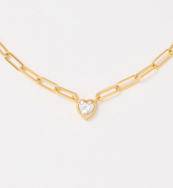 UNITED ARROWS「ハート  ビジュー チェーン ネックレス」|ネックレス|GOLD