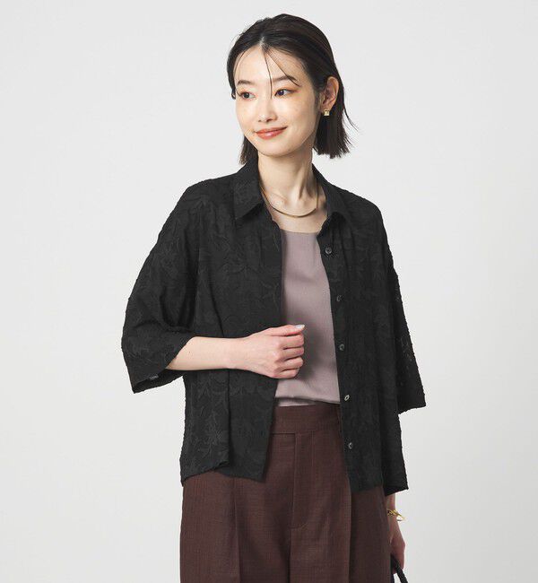 UNITED ARROWS green label relaxing「カット ジャガード ショートスリーブ シャツ」|シャツ・ブラウス|