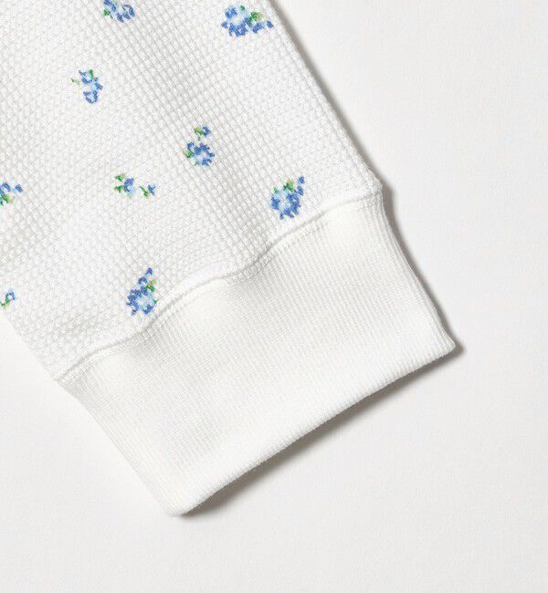 UNITED ARROWS green label relaxing「【WEB限定】＜at ease＞ワッフル ヘンリーネック  フラワープリント 5分袖 カットソー」|Tシャツ・カットソー|
