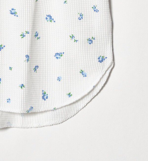 UNITED ARROWS green label relaxing「【WEB限定】＜at ease＞ワッフル ヘンリーネック  フラワープリント 5分袖 カットソー」|Tシャツ・カットソー|