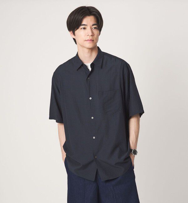 UNITED ARROWS green label relaxing「シアー ギンガムチェック ジャストルーズ 半袖 シャツ」|シャツ・ブラウス|