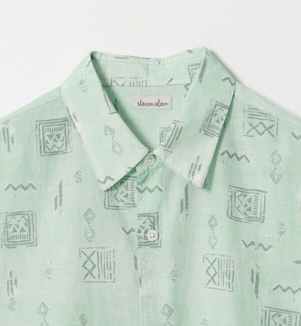 STEVEN ALAN「＜Steven Alan＞ プリント レギュラーカラー ショートスリーブ シャツ BOX」|シャツ・ブラウス|