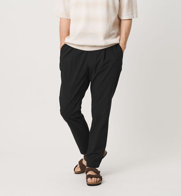 BEAUTY&YOUTH UNITED ARROWS「クールタッチ TR 1プリーツ イージーパンツ NO.5 ストレッチ 接触冷感」|チノ|