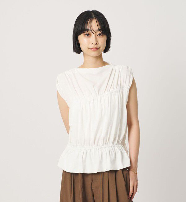 BEAUTY&YOUTH UNITED ARROWS「【WEB限定 Wardrobe DAILY MINIMAL】シャーリング ノースリーブトップス」|Tシャツ・カットソー|